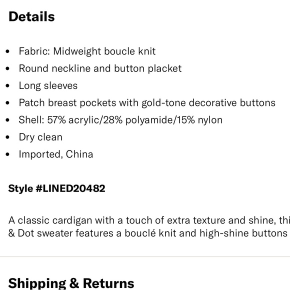 Line & Dot Khloe Boucle Cardigan - Black Small - Picture 8 of 8